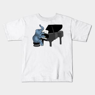 Elephant Playing Piano Kids T-Shirt